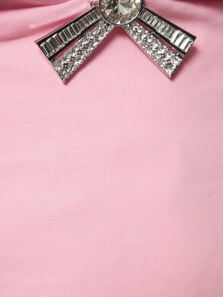 1970s Solid Spaghetti Straps Rhinestones Dress — a 1970s silhouette that turns sidewalks into runways