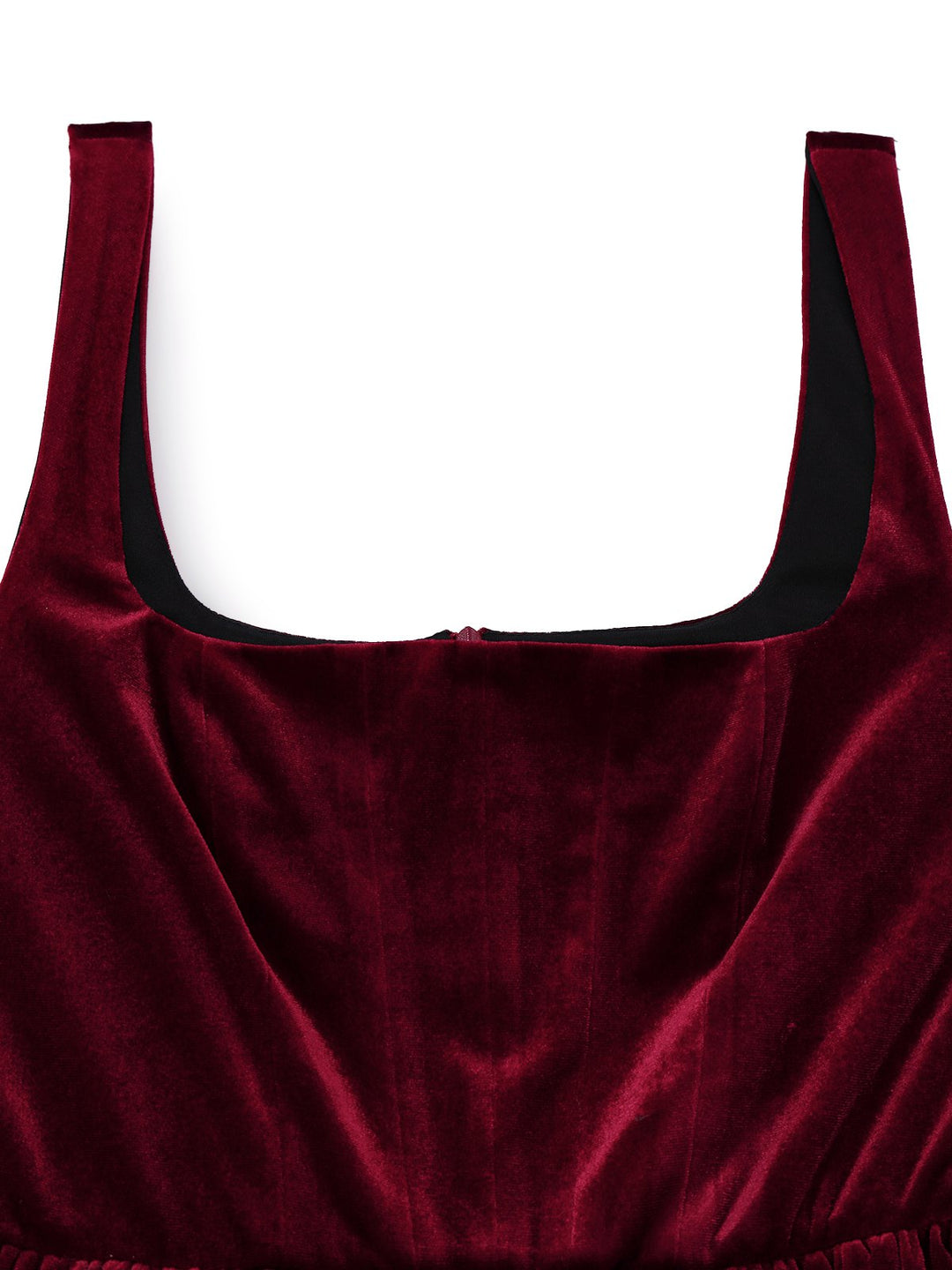 1970s Solid Square Neck Velvet Mini Dress - vintage dress, retro fashion