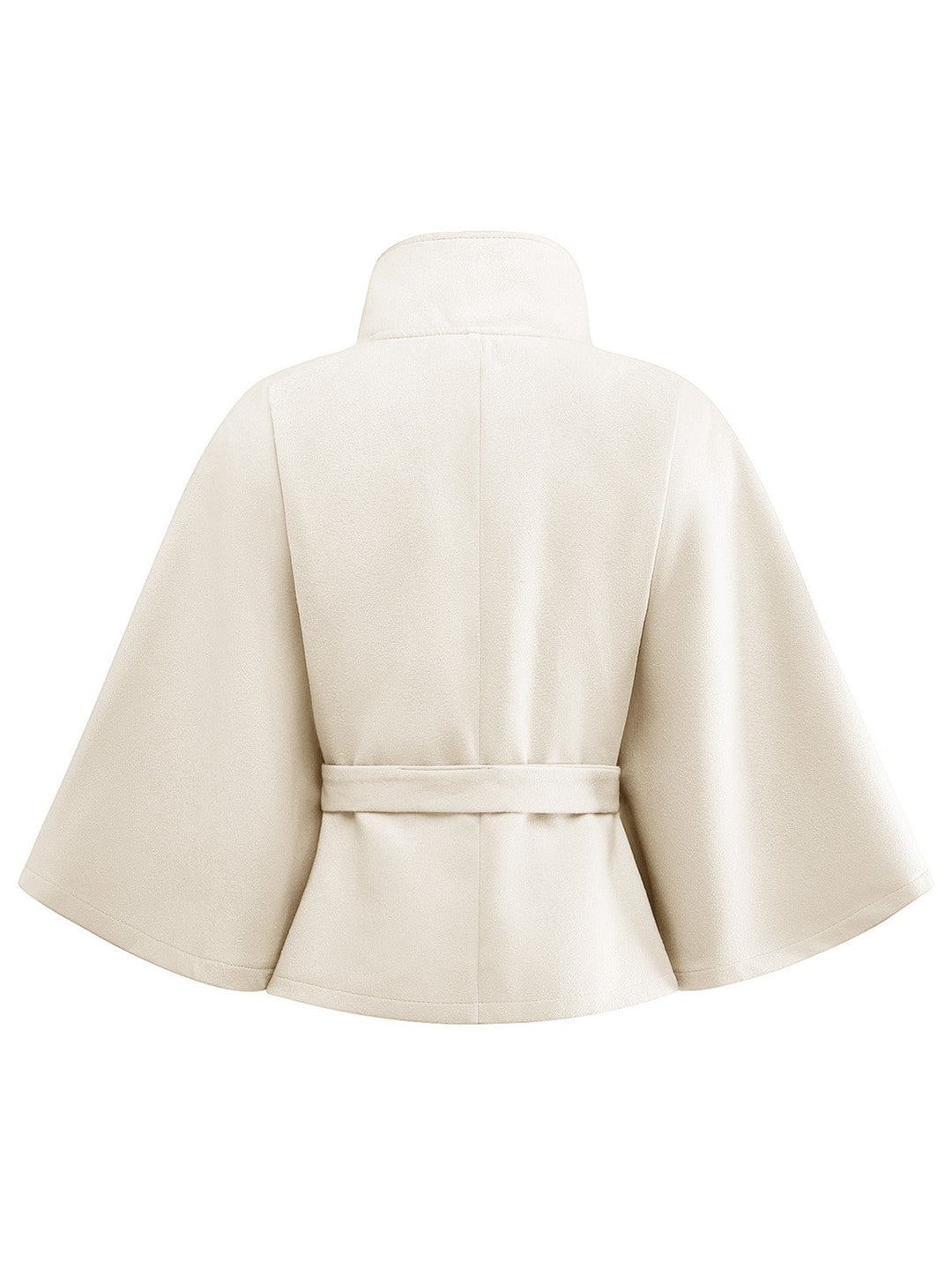 1970s Solid Turtlenecck Belted Cloak Jacket - vintage fashion, style