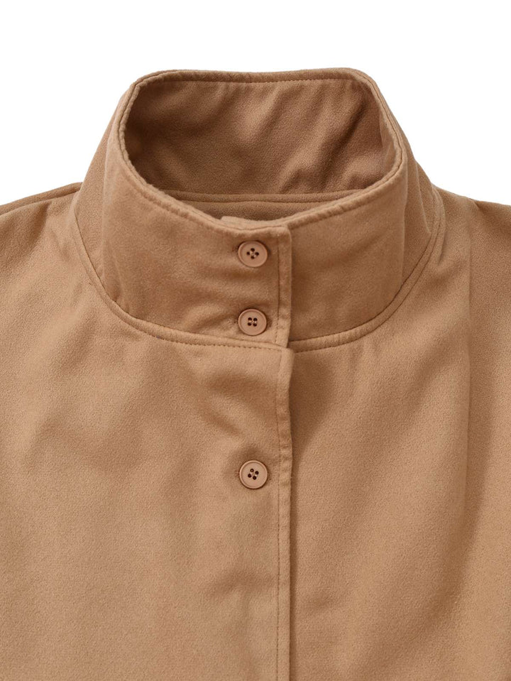 1970s Solid Turtlenecck Belted Cloak Jacket - vintage fashion, style