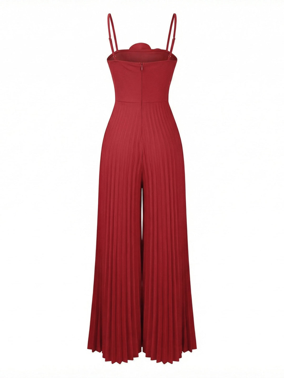 1970s Spaghetti Strap 3D Solid Jumpsuit - vintage jumpsuit, retro fashion