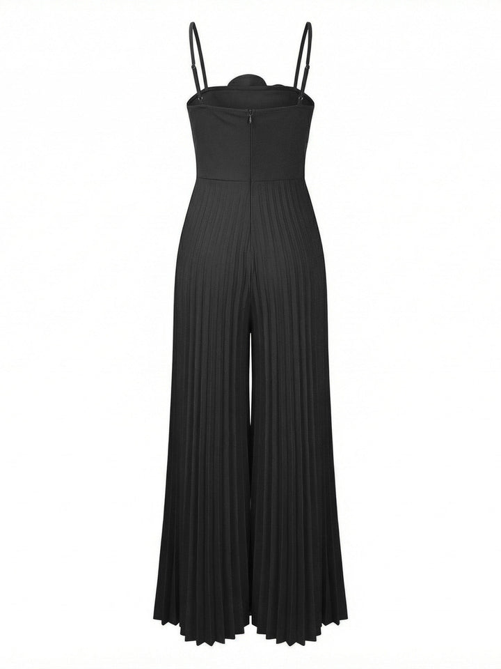 1970s Spaghetti Strap 3D Solid Jumpsuit - vintage jumpsuit, retro fashion