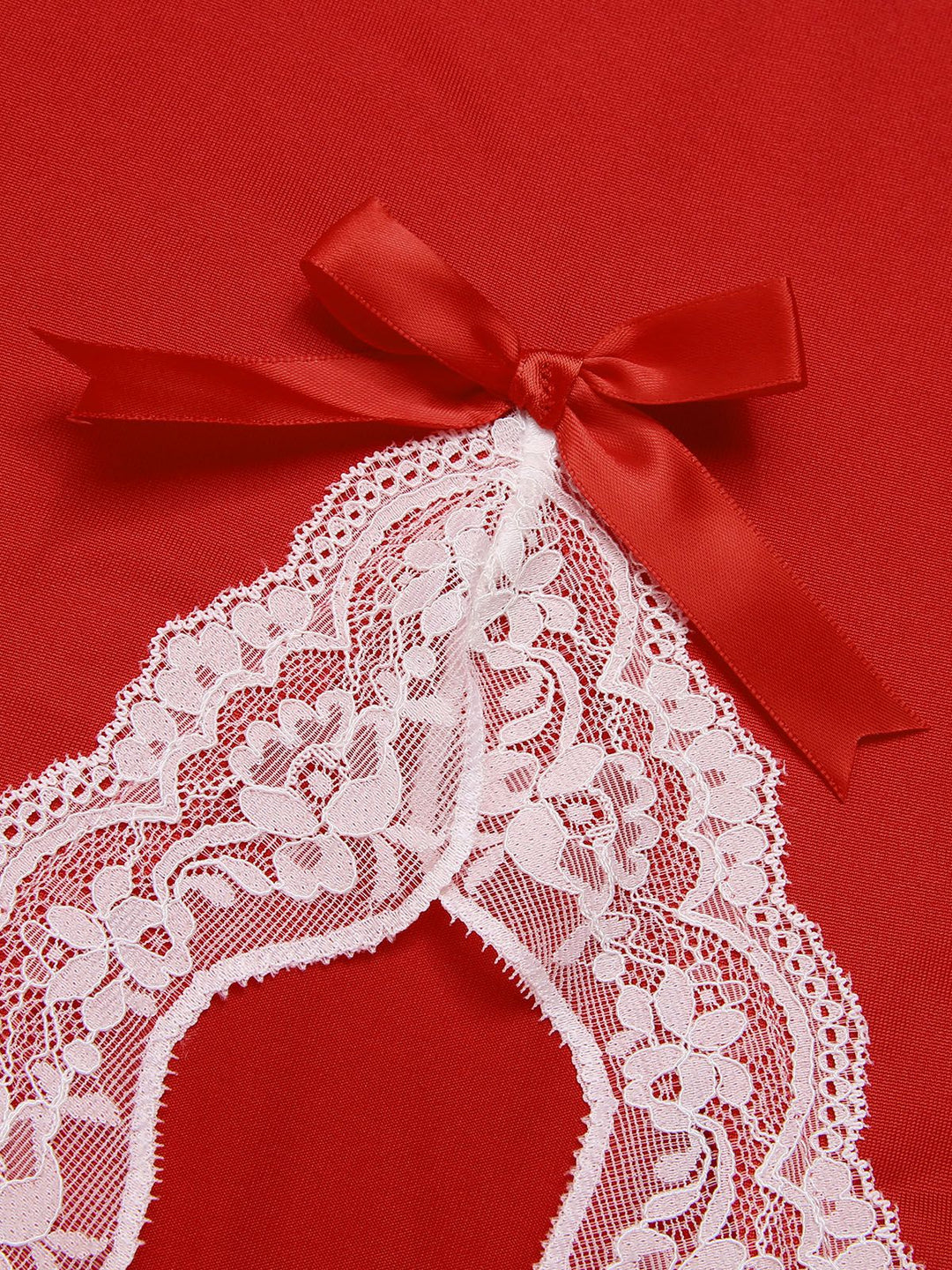Spaghetti Strap Bow Lace Patchwork Nightgown: where romance meets her modern spirit