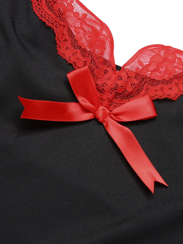 Spaghetti Strap Bow Lace Patchwork Nightgown — a silhouette that turns sidewalks into runways