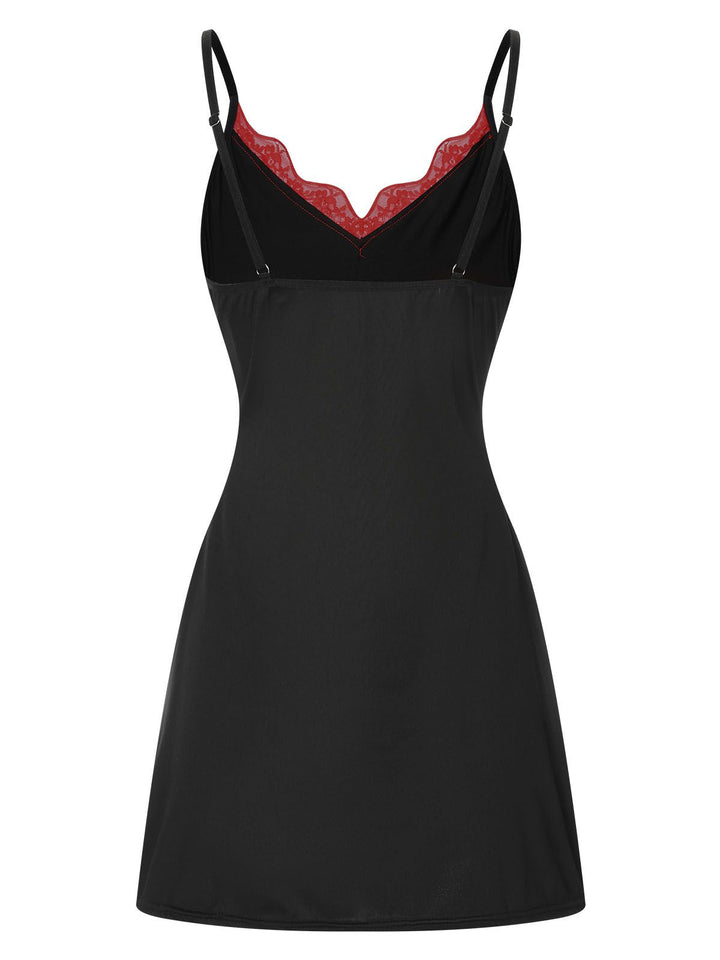 This Spaghetti Strap Bow Lace Patchwork Nightgown wraps her in elegance, one twirl at a time