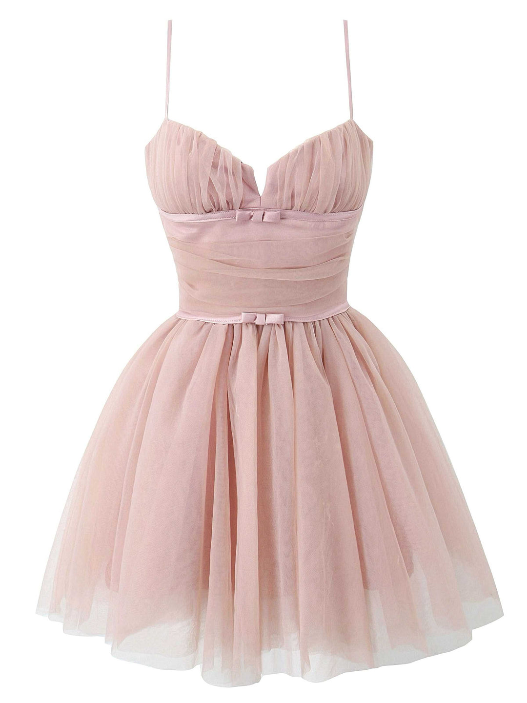 1970s Spaghetti Strap Bow Tulle Dress - vintage dress, retro fashion