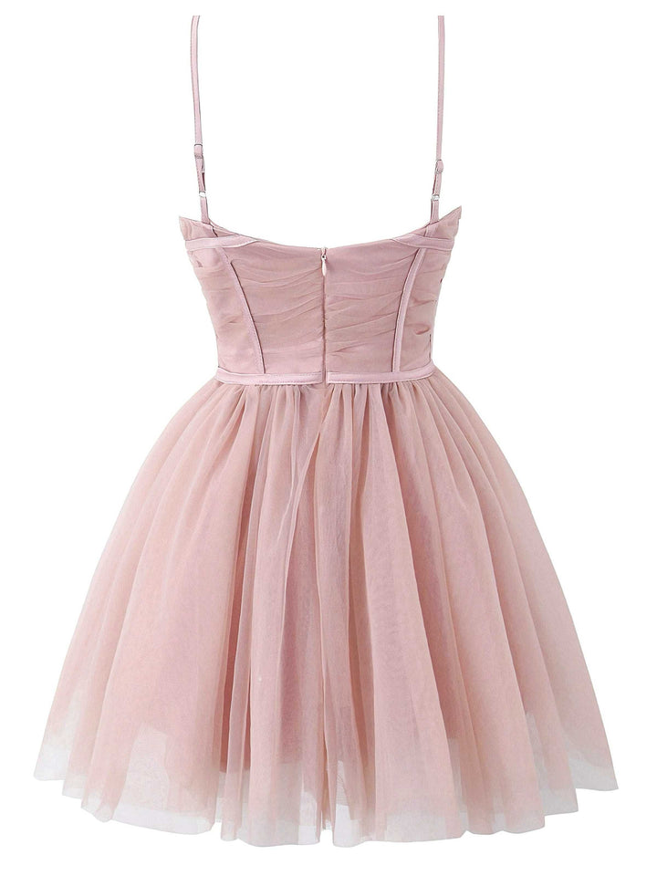 1970s Spaghetti Strap Bow Tulle Dress - vintage dress, retro fashion