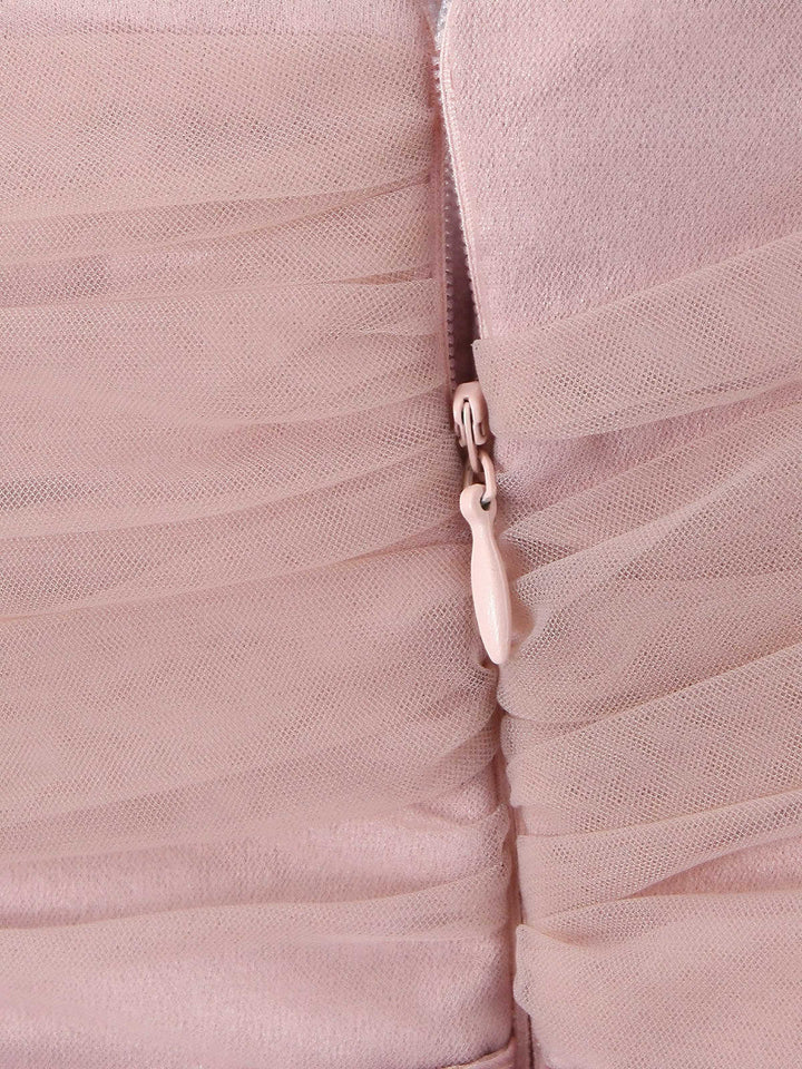1970s Spaghetti Strap Bow Tulle Dress - vintage dress, retro fashion