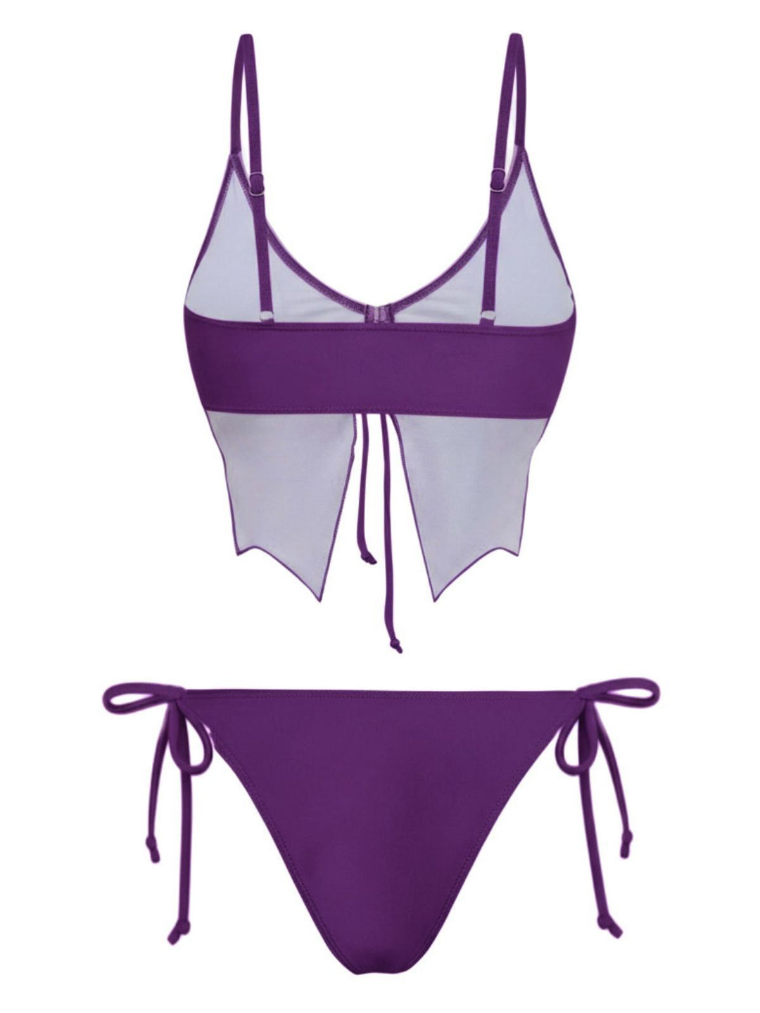 1970s Spaghetti Strap Butterfly Lace-Up Bikini Set - vintage fashion, retro style