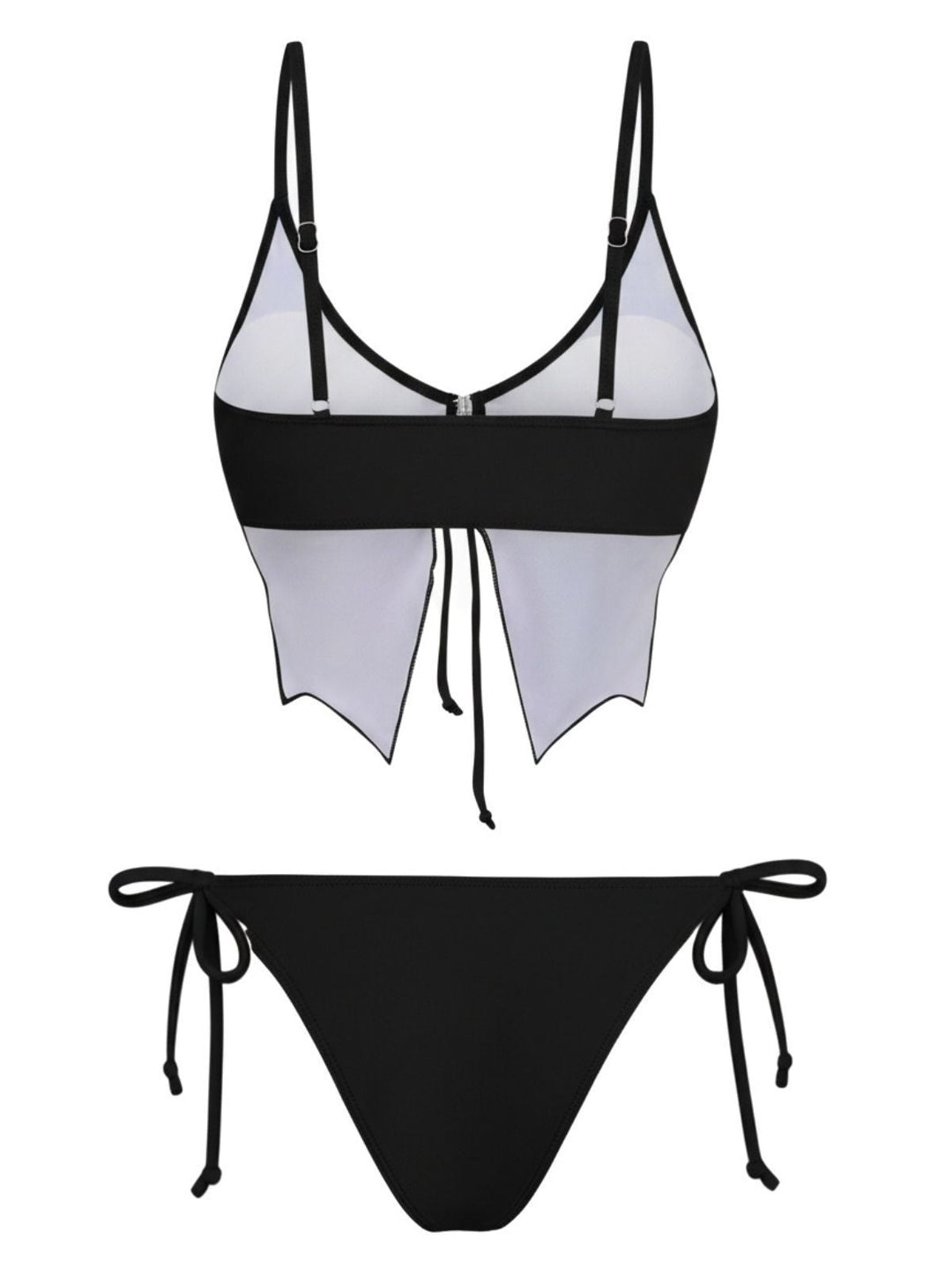 1970s Spaghetti Strap Butterfly Lace-Up Bikini Set - vintage fashion, retro style