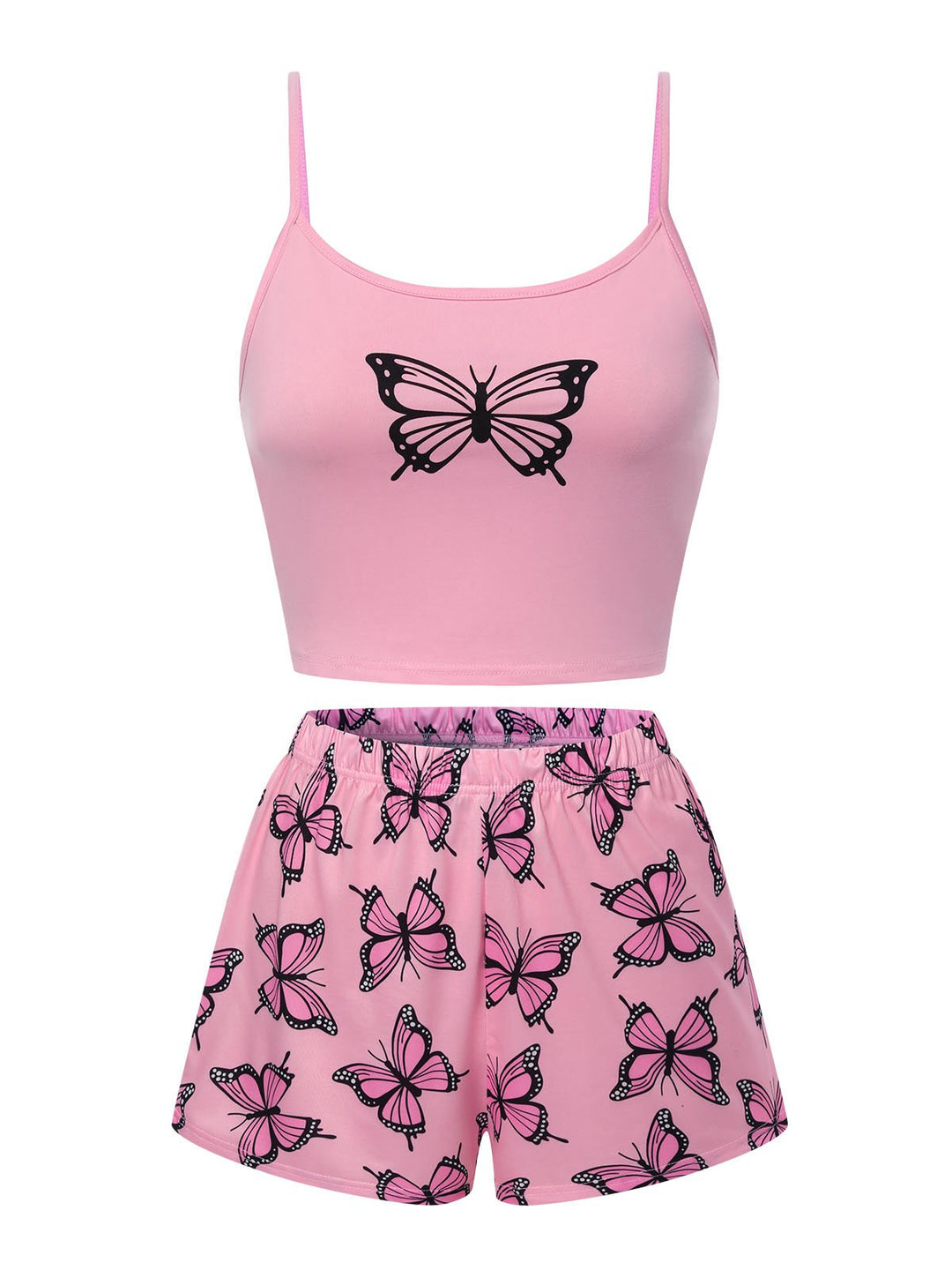 Spaghetti Strap Butterfly Pajamas, vintage pajamas, retro nightwear - perfect for women who love vintage and retro fashion