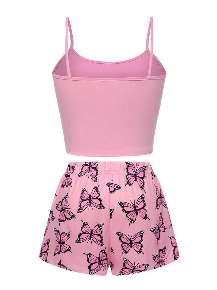 Spaghetti Strap Butterfly Pajamas, vintage pajamas, retro nightwear - perfect for women who love vintage and retro fashion