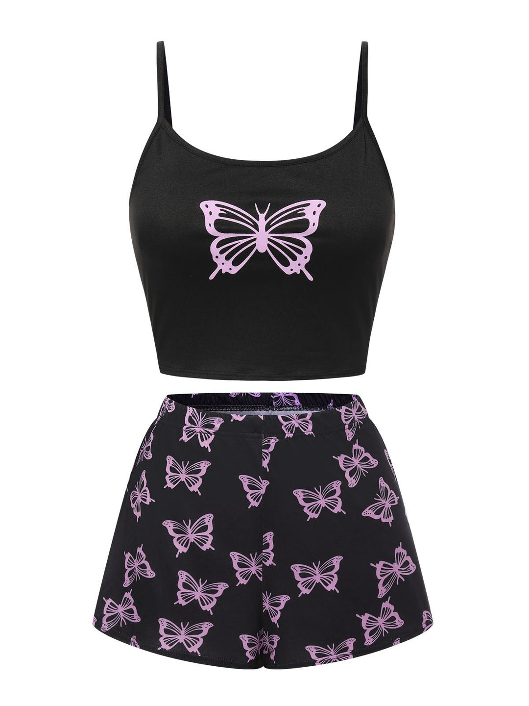 Spaghetti Strap Butterfly Pajamas, vintage pajamas, retro nightwear - perfect for women who love vintage and retro fashion
