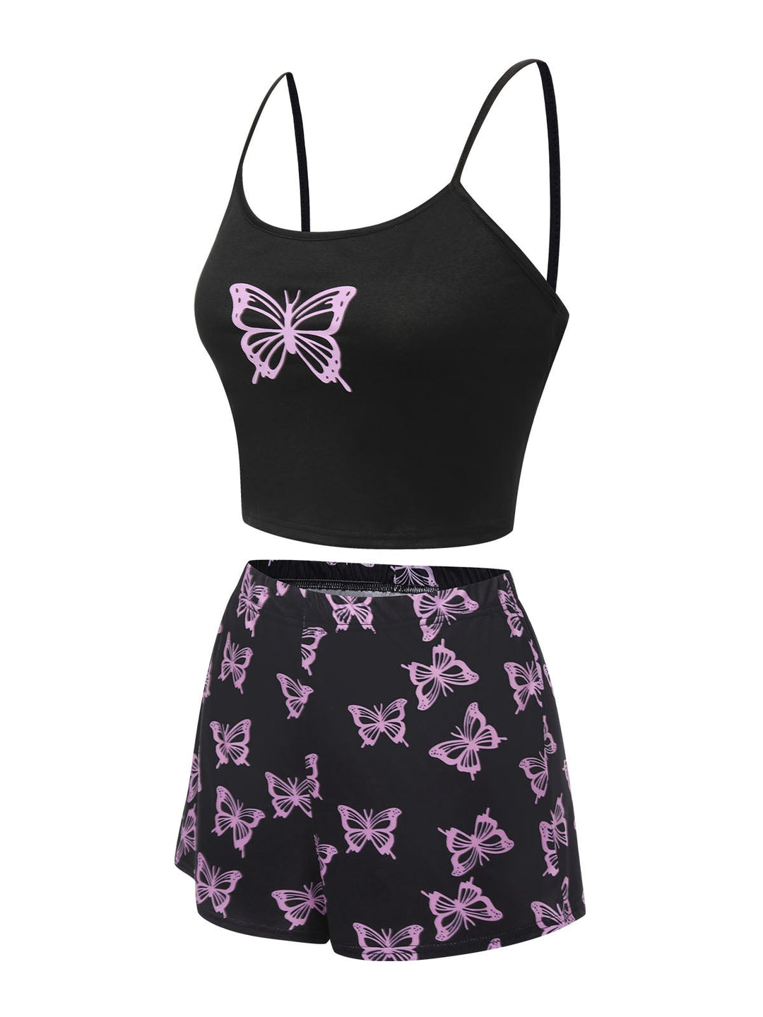 Spaghetti Strap Butterfly Pajamas, vintage pajamas, retro nightwear - perfect for women who love vintage and retro fashion