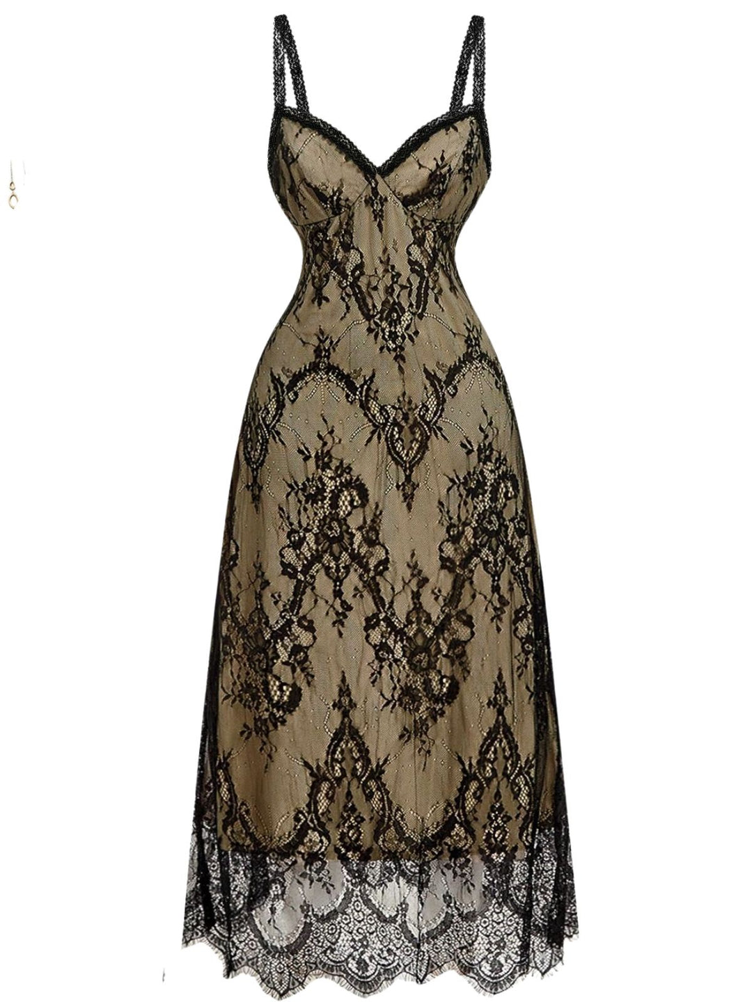 Black 1940s Lace Cami Classic Dress 3