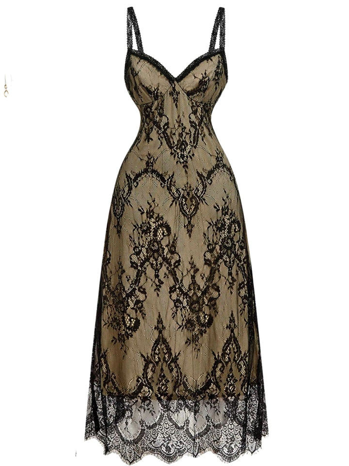 Black 1940s Lace Cami Classic Dress 3