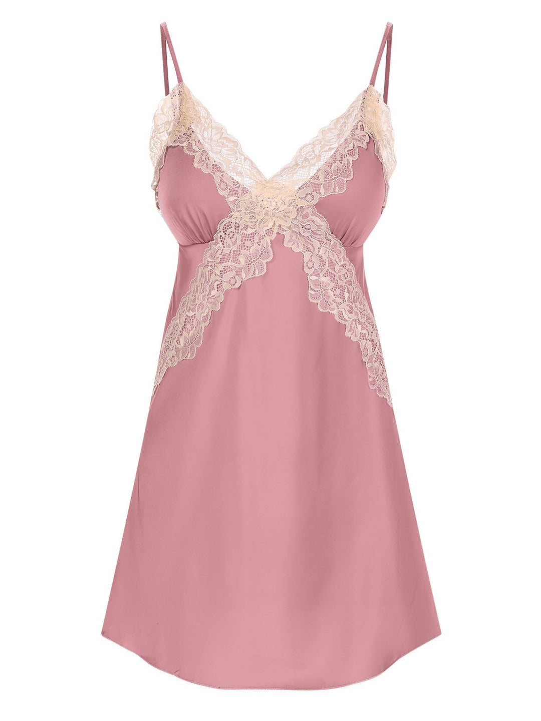 Spaghetti Strap Lace Patchwork Nightgown — a silhouette that turns sidewalks into runways