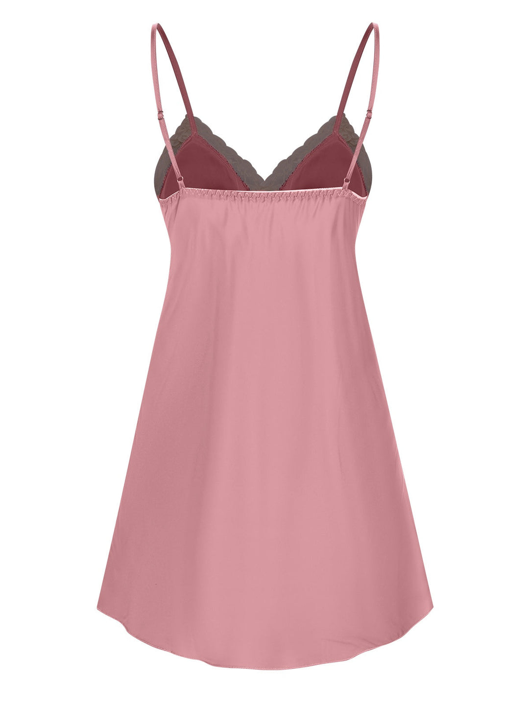 She slips into this Spaghetti Strap Lace Patchwork Nightgown and suddenly it&