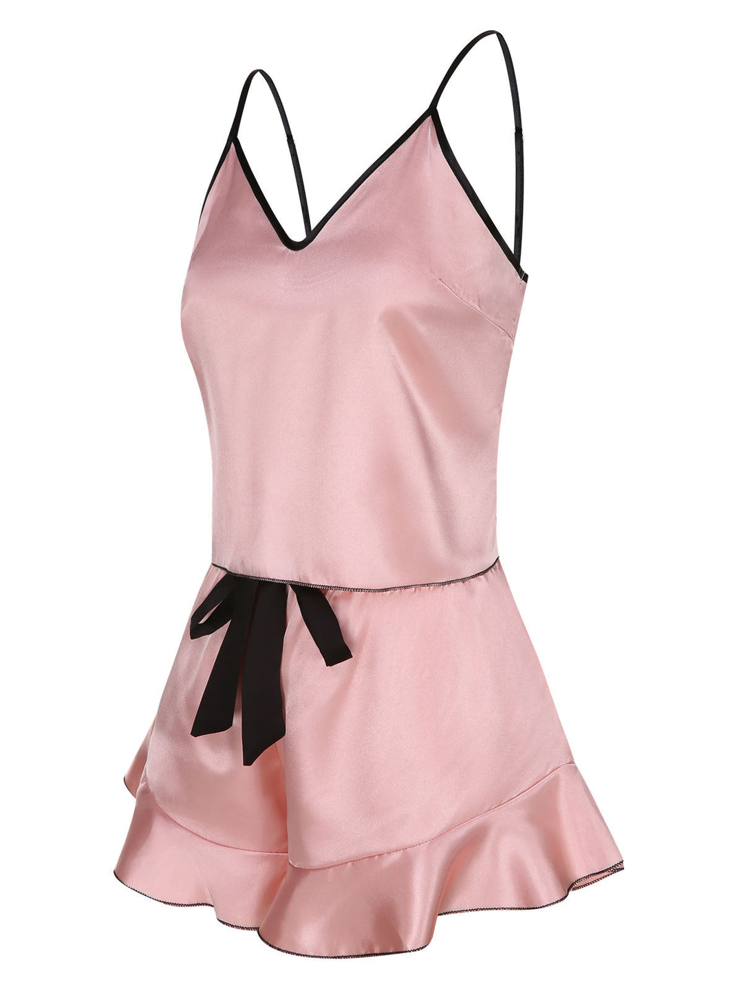 Spaghetti Straps Satin Ribbon Pajamas, vintage pajamas, retro nightwear - perfect for women who love vintage and retro fashion