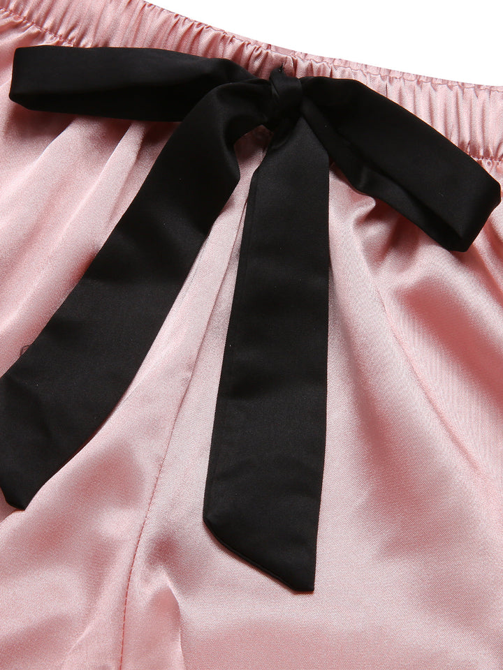 Spaghetti Straps Satin Ribbon Pajamas, vintage pajamas, retro nightwear - perfect for women who love vintage and retro fashion