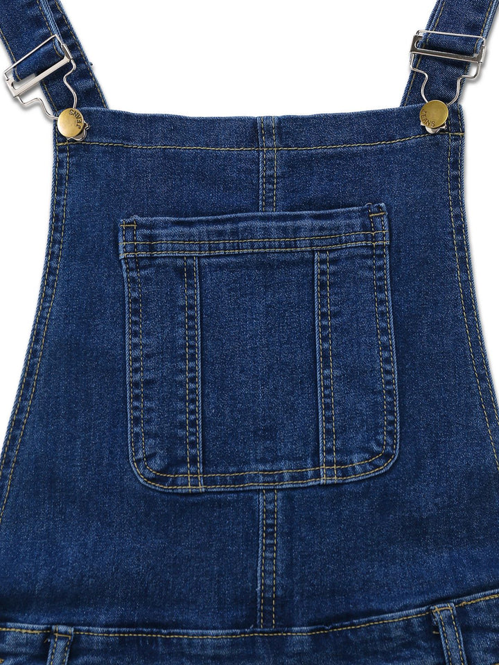 1970s Stretch Ripped Denim Overall Romper - vintage jumpsuit, retro fashion