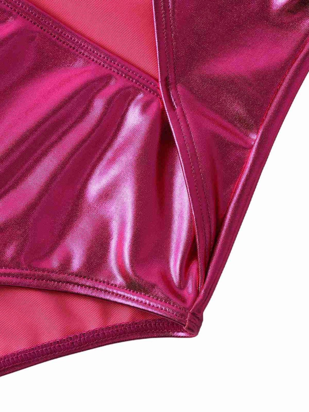 1970s Metallic Halter Neck Cutout One-Piece Swimsuit - vintage swimsuit, pin-up style