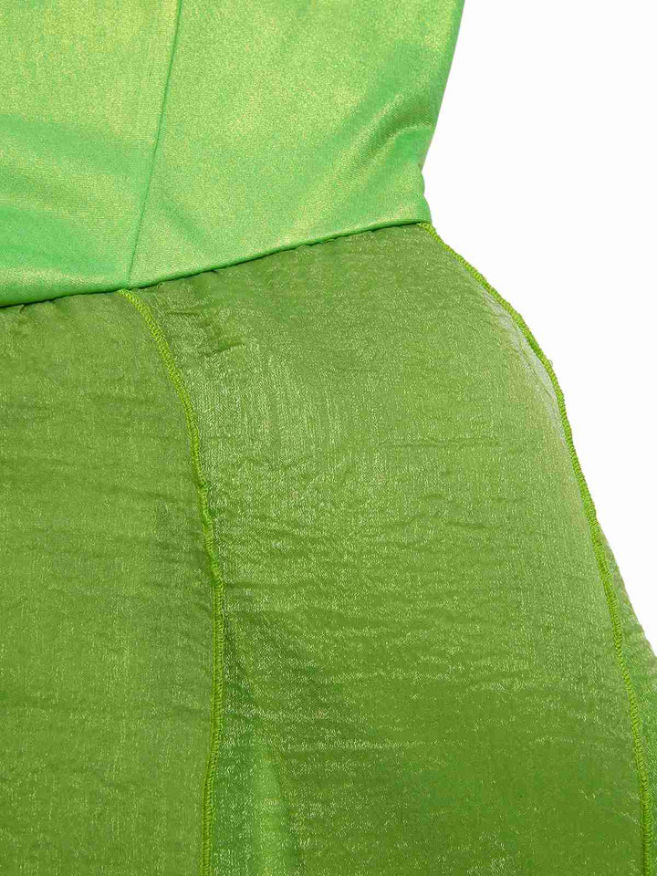 Green 1970s Tinker Bell Fairy Petal Hem Mini Dress, vintage dress, retro fashion - perfect for women who love vintage and retro fashion