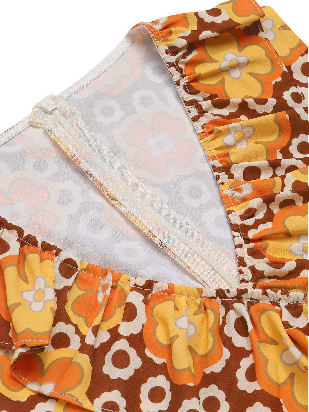 She adds this 1970s V-Neck Floral Belted Sleeveless Jumpsuit and suddenly it&