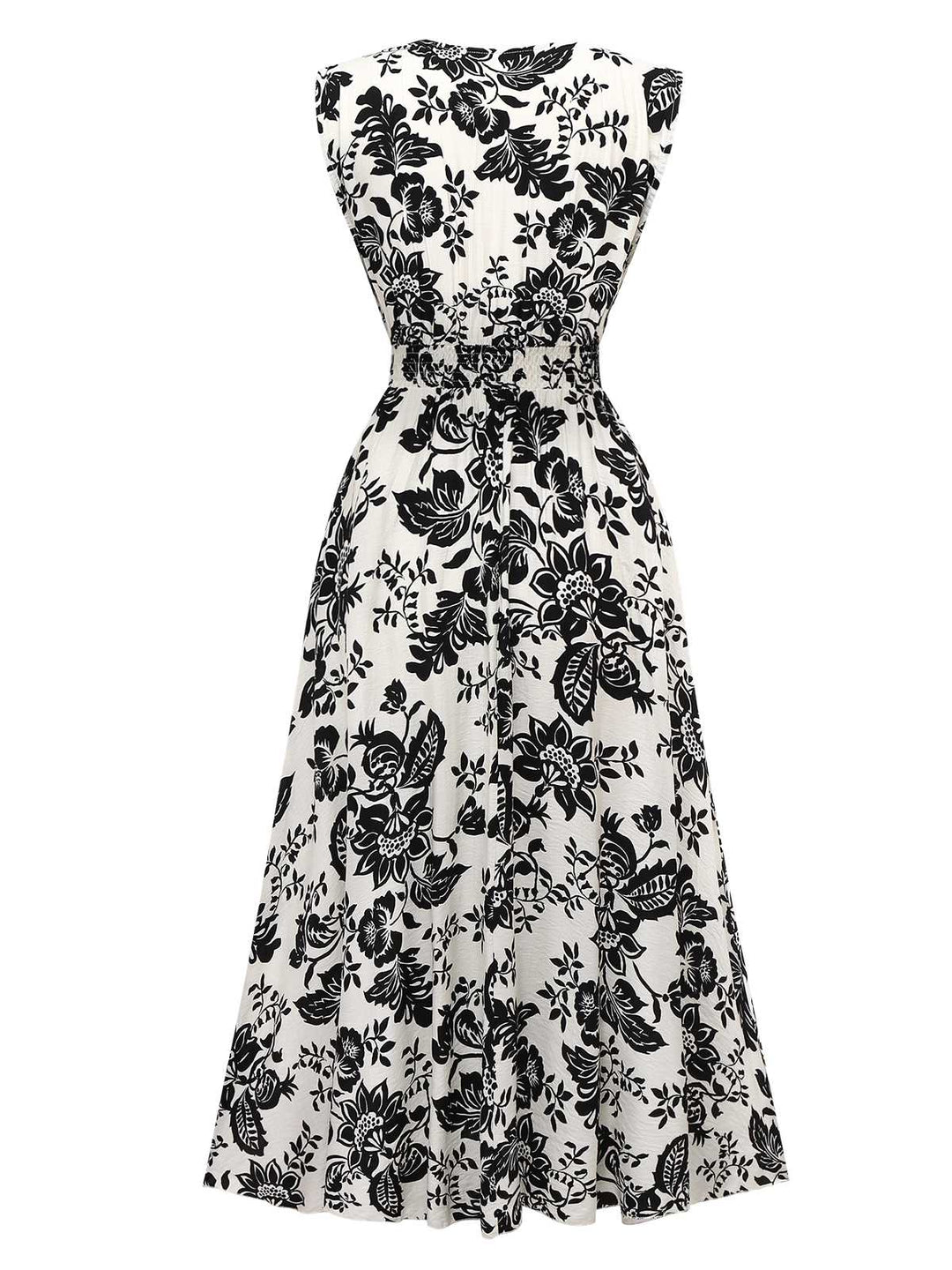 1970s V-Neck Floral Cap Sleeve Midi Dress - vintage dress, retro fashion