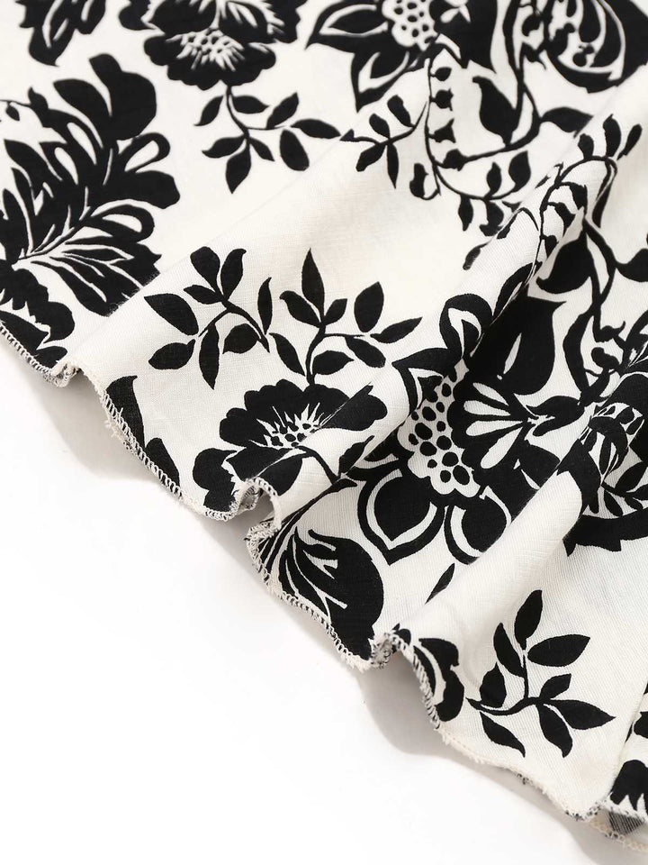 1970s V-Neck Floral Cap Sleeve Midi Dress - vintage dress, retro fashion