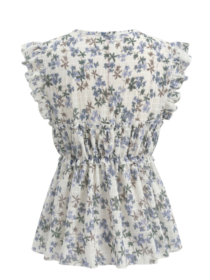 Blue 1950s Vintage Retro Blouse 2
