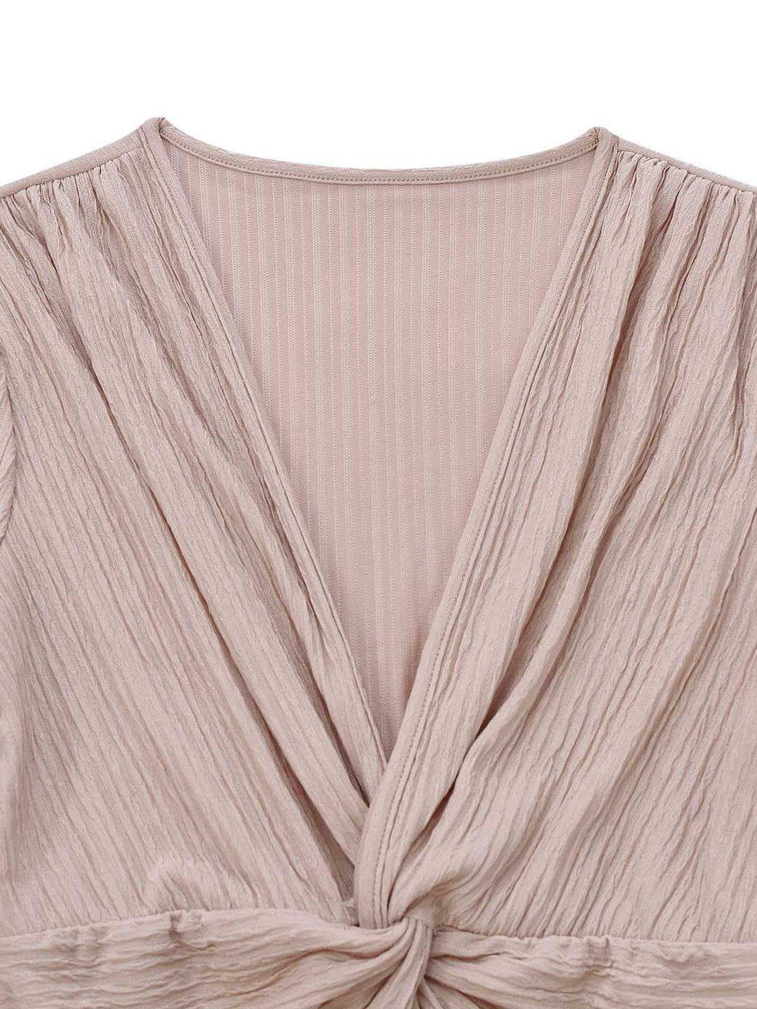 1970s V-Neck Solid Twist Long Sleeve Jumpsuit - vintage jumpsuit, retro fashion