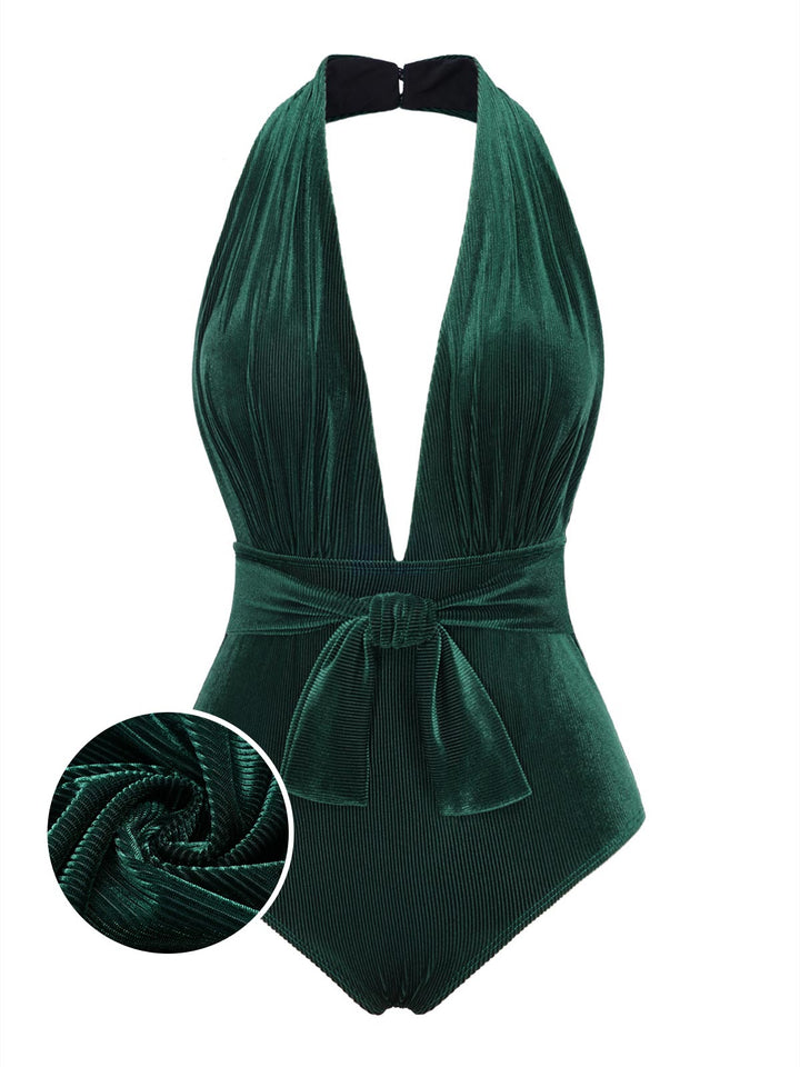 Velvet Deep VNeck Swimsuit | vintage swimsuit, retro beachwear