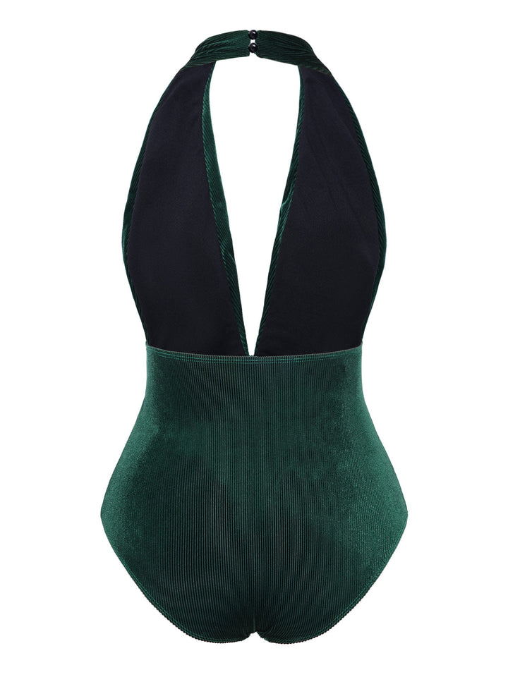 Velvet Deep VNeck Swimsuit | vintage swimsuit, retro beachwear