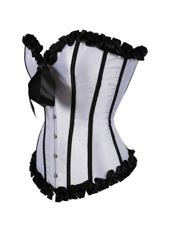 1980s Binding Bow Box-Pleat Patchwork Corset - vintage fashion, retro style
