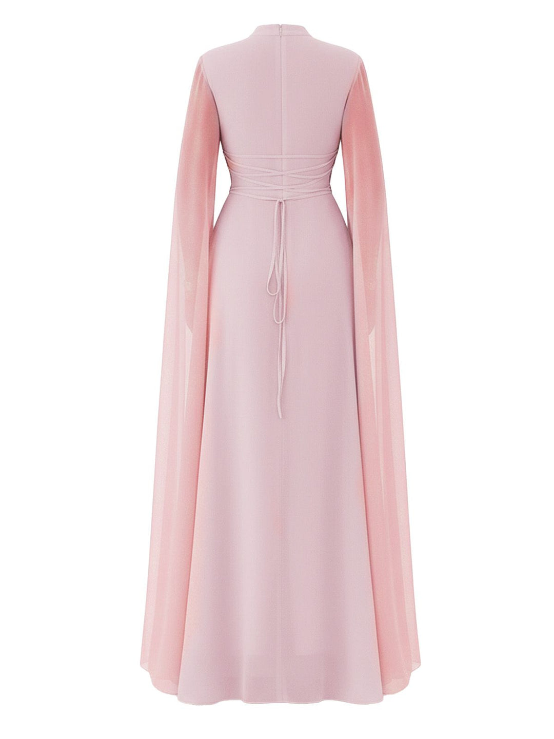 1980s Cape Sleeved Back Tie Maxi Dress - vintage dress, retro fashion