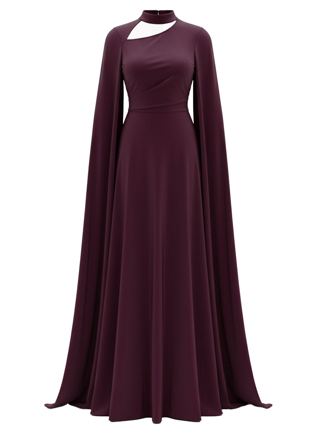 1980s Cape Sleeved Back Tie Maxi Dress - vintage dress, retro fashion