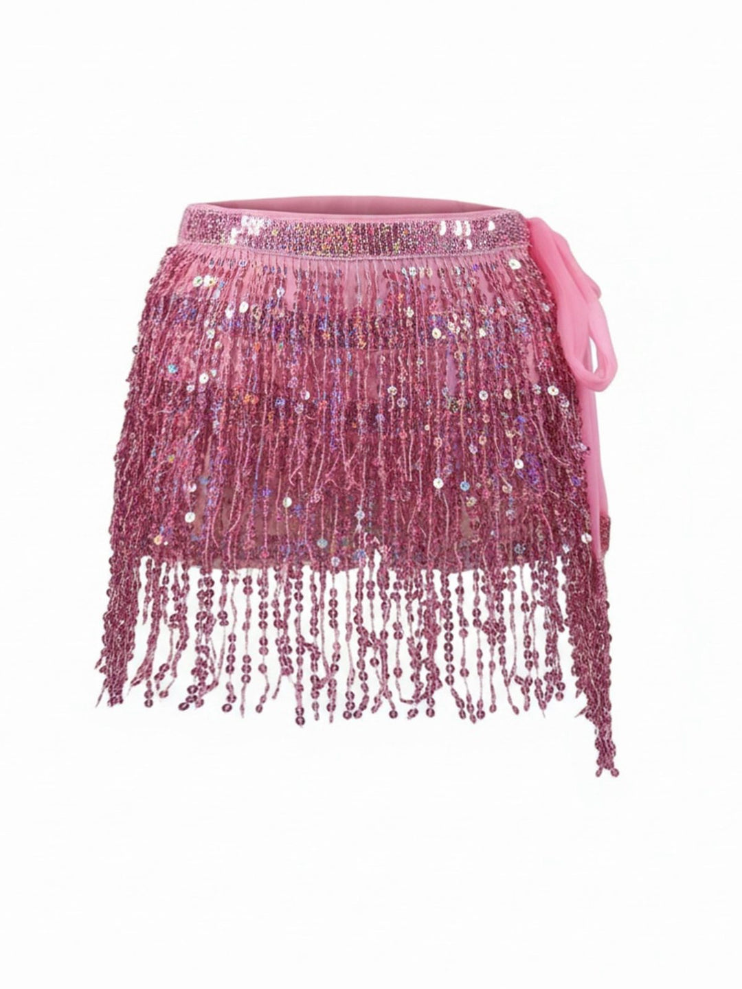 1980s Carnival Sequin Fringe Mini Skirt - vintage skirt, retro style