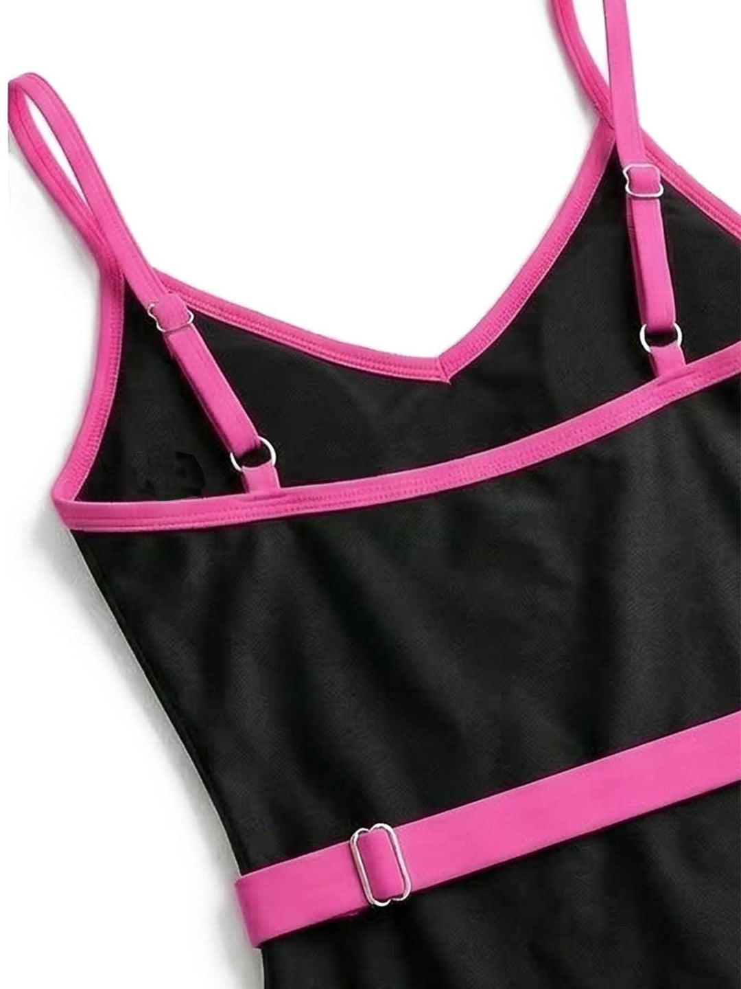 1980s Contrast Belted One-Piece Swimsuit - vintage swimwear, retro swimsuit, pin-up style for vintage lovers