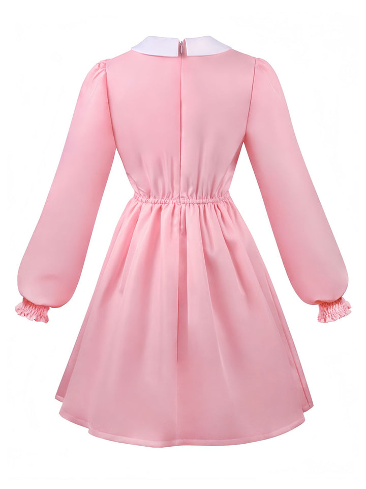 Pink 1980s Smocked Stranger Things Costume Eleven Dress - vintage dress, retro fashion