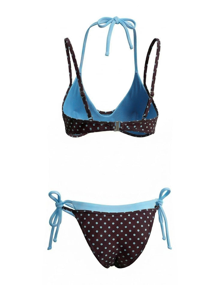 1980s Faux Two-Piece Tie-Side Bikini Set | vintage swimwear, retro swimsuit, pin-up style - perfect for retro fashion enthusiasts
