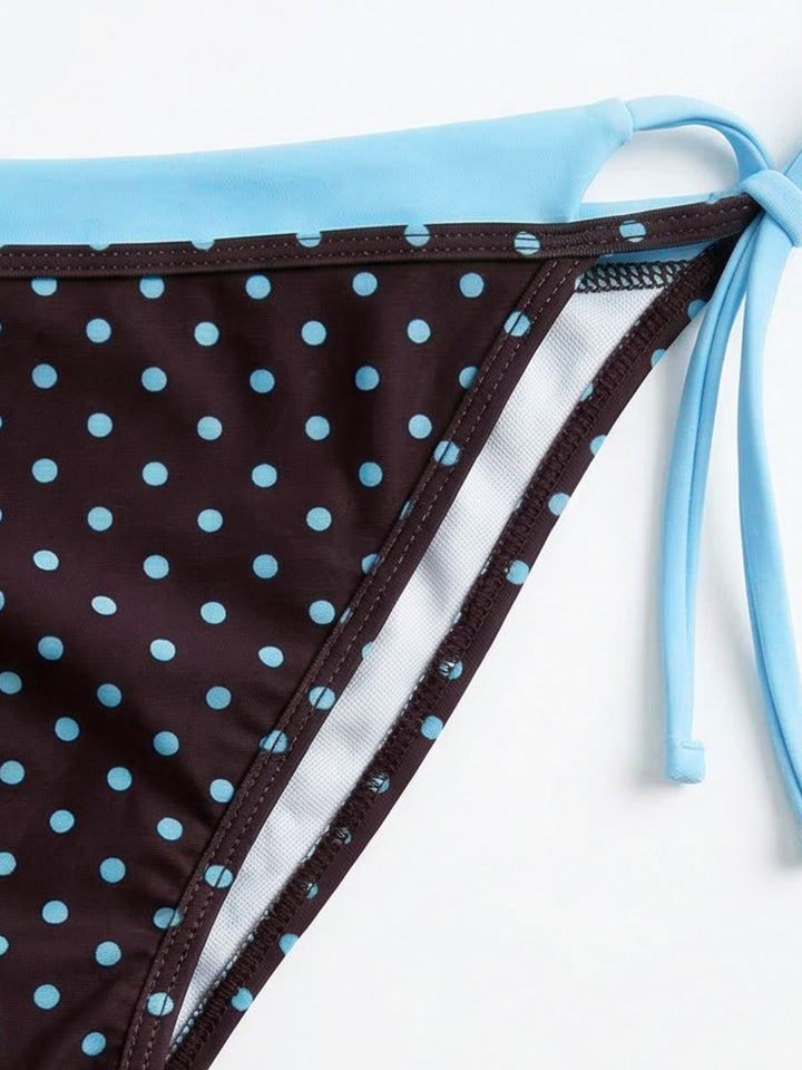 1980s Faux Two-Piece Tie-Side Bikini Set: beautiful vintage swimwear, retro swimsuit, pin-up style with timeless appeal