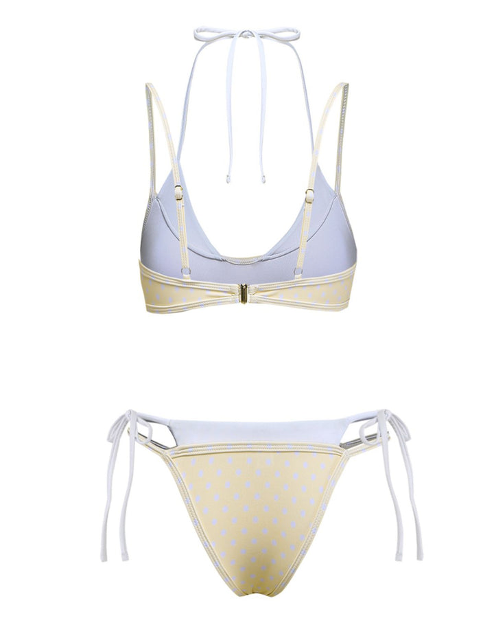 1980s Faux Two-Piece Tie-Side Bikini Set: beautiful vintage swimwear, retro swimsuit, pin-up style with timeless appeal