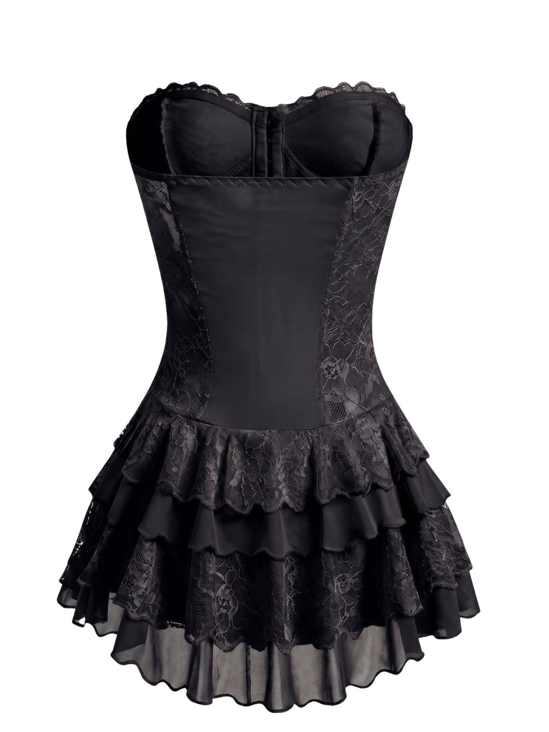Floral Lace Corset Tiered Ruffle Lingerie, vintage tie, classic accessory - perfect for women who love vintage and retro fashion