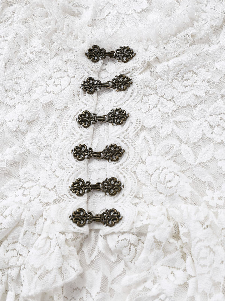 1980s Gigot Sleeve Victorian Lace Dress - vintage dress, retro fashion