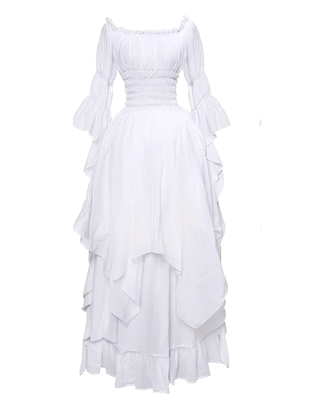 1980s Gothic Bell Sleeve Irregular Hem Dress - vintage dress, retro fashion