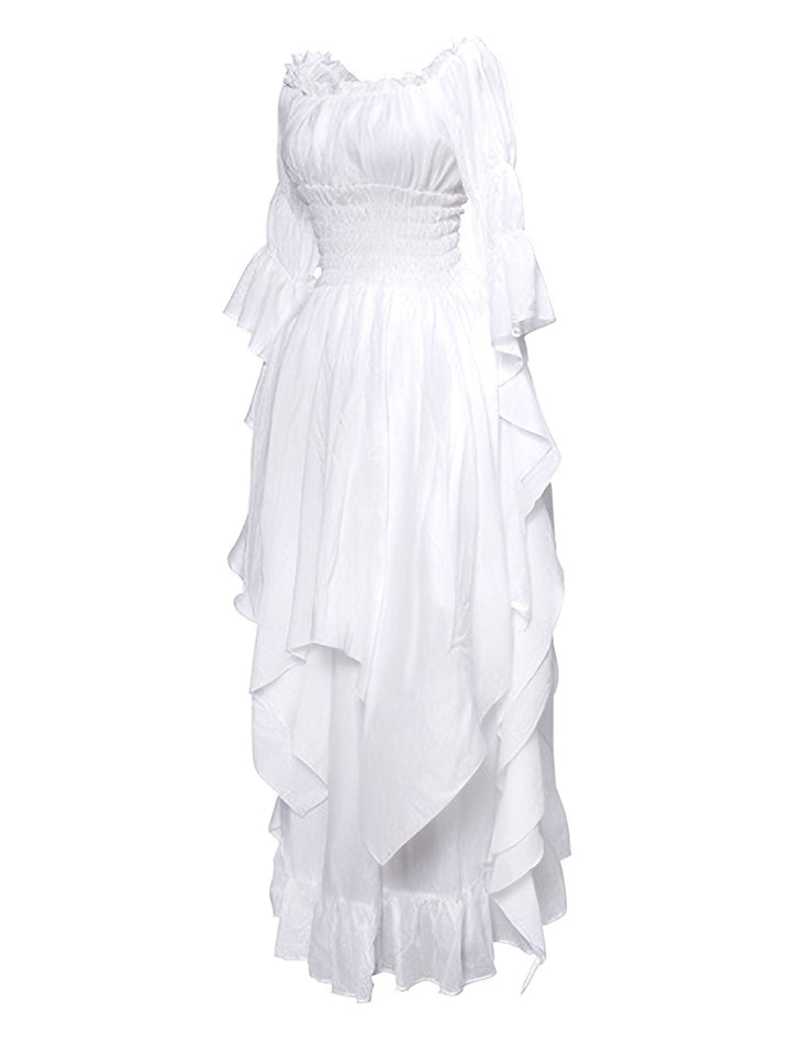 1980s Gothic Bell Sleeve Irregular Hem Dress - vintage dress, retro fashion