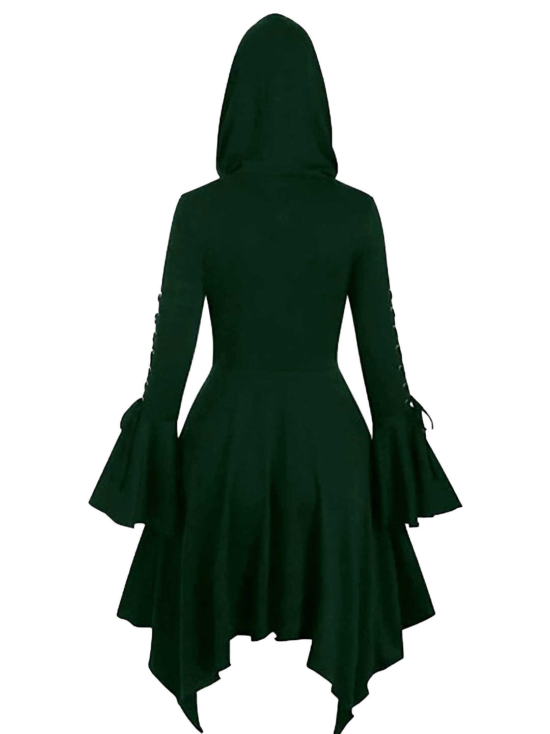1980s Gothic Hooded Punk Long Jacket - vintage fashion, retro style