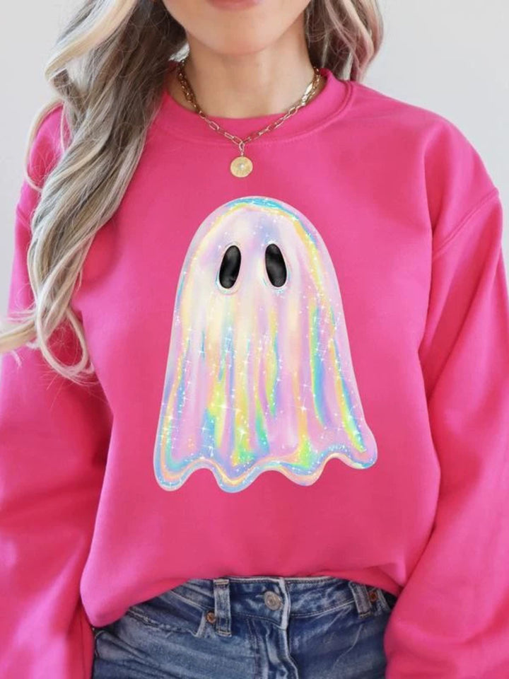 1980s Halloween Ghost Pumpkin Vintage Sweatshirt - vintage fashion, retro style