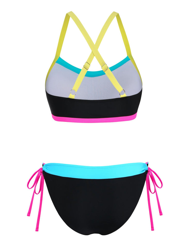 Black Patchwork Bikini Bikini Set 3